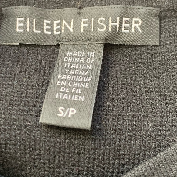 Eileen Fisher Black Mock Neck Wool Dress - Picture 8 of 11